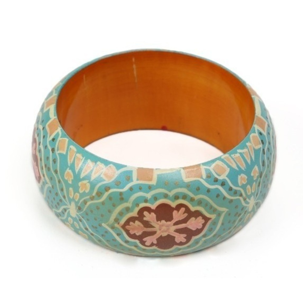Vintage Ornate Floral Bangle Bracelet - EUC